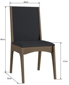 Conjunto C/ 2 Cadeiras Em Mdf Estofada Envelopada Corino 918 -Ameixa Negra