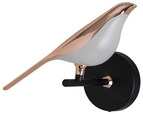 Arandela Led Ferro Preto Dourado 6w 3000k Bird