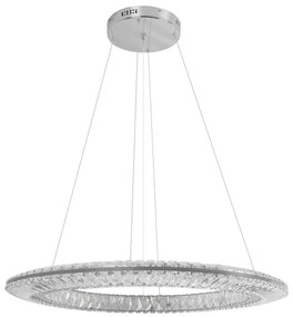 Pendente Led Cristal K9 Metal Cromado 50w 3000k Glaces