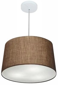 Lustre Pendente Cone Md-4247 Cúpula em Tecido 30/45x40cm Café - Bivolt