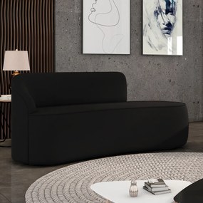 Sofá 2 Lugares Orgânico 140 cm Morgan Suede Preto D03 - D'Rossi