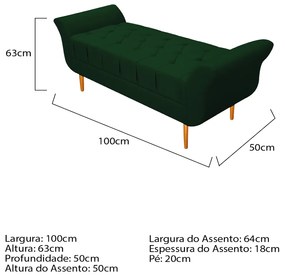 Recamier Estofado Ari 100 cm Solteiro Suede Verde - ADJ Decor