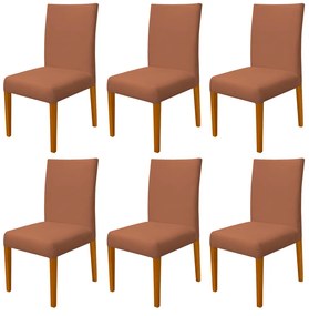 Kit 6 Cadeiras de Jantar Milan Veludo Telha
