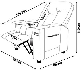 Poltrona do Papai Reclinável Para Cinema Sora PU FH1 - D'Rossi - Bege