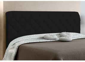 Cabeceira Paris Cama Box Solteiro 90 cm Suede Preto D'Rossi