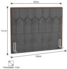 Cabeceira Cama Box Casal Queen 160cm Órion P02 Linho Cinza - Mpozenato