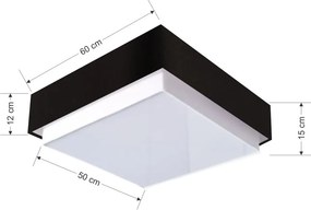 Plafon Quadrado Vivare Md-3092 Cúpula em Tecido 60x60cm - Bivolt