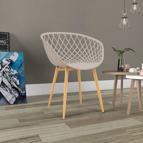 Cadeira Decorativa Para Sala de Estar Ápeiron Nude G56 - Gran Belo