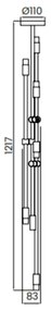 Pendente Cross Haste Rígida Led 30W - Usina 19740/6 (CP-M - Champanhe Metálico, 4000k, 110v)