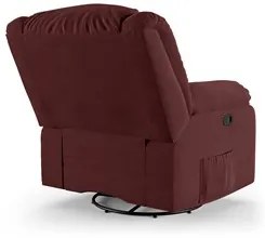 Poltrona do Papai Reclinável Pietra Glider Giratória USB FH9 Veludo Vi