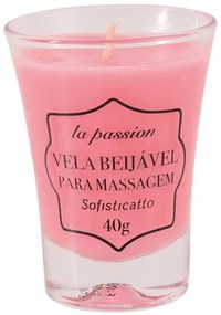 Vela Beijável para Massagem Morango