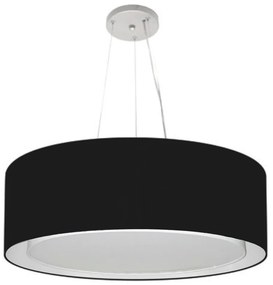 Lustre Pendente Cilíndrico Duplo Vivare Md-4125 Cúpula em Tecido 60x25cm - Bivolt