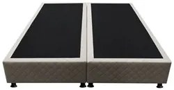 Base Box para Cama Casal Queen 158x198cm Bipartido Liz S05 Suede Borda