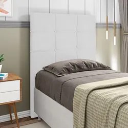 Cabeceira Cama Box 90cm Esmeralda Sintético J02 Branco - Mpozenato