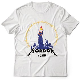 Camiseta Unissex Mordor Tour O Senhor dos Anéis Geek Nerd - Branco - GG