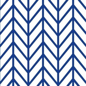 Papel de Parede Chevron Azul e Branco 0.52m x 3.00m