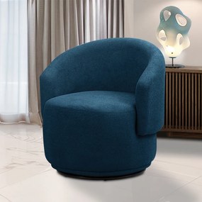 Poltrona Decorativa Orgânica Giratória Névoa Bouclê E03 - D'Rossi - Azul Marinho