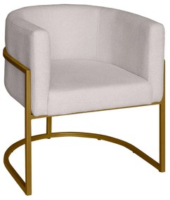 Poltrona Base Industrial Dourado para Sala Lety Blouclê Off White