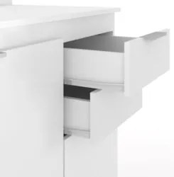Armário de Cozinha Com Tampo CP01 150cm Pérola Branco Z34     - Mpozen