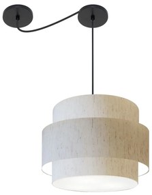 Lustre Sala de Jantar Com Desvio Vivare Md-4397 Cúpula em Tecido 40cm