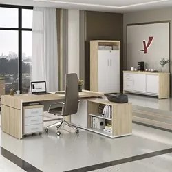 Conjunto Escritório Home Office 4 Peças Mesa Diretor Corp A06 Carvalho