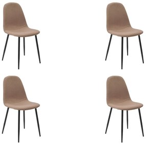 Kit 4 Cadeiras Decorativas Sala e Escritorio Base Clara Emotion Caqui Linho G56 - Gran Belo