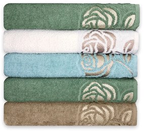 Jogo de toalha bordada com 5 peças fio penteado 100% Algodão - Coloridas  Coloridas