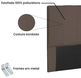 Cabeceira Arizona Para Cama Box Solteiro 90 cm Suede Caramelo - D'Rossi