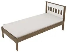 Cama de Solteiro Madeira CM8006 Nogal/Branco - Tecno Mobili