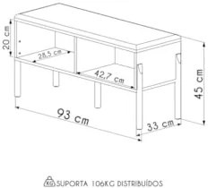 Banco Sapateira Estofada Para Quarto Arlo A10 Hanover - Mpozenato