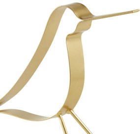Escultura Decorativa Pássaro em Metal Dourado 15x16x3 cm - D'Rossi
