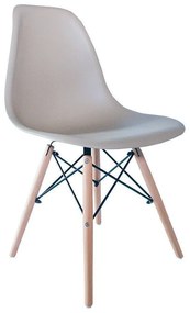 Cadeira Eiffel Eames Base Madeira Sala de Jantar Nude R02 - D'Rossi