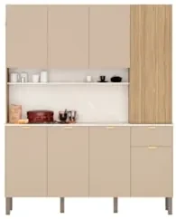 Cozinha Compacta 8 Portas 161cm Soul Z06 Freijó/Vanilla - Mpozenato