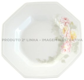 Prato Fundo 24 Cm Porcelana Schmidt - Dec. Romântica Prisma 2° Linha E005