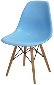 Cadeira Eames Polipropileno Azul Claro Base Madeira - 14913 Sun House