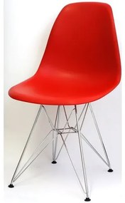 Cadeira Eames Polipropileno Vermelha Base Cromada - 14903 Sun House