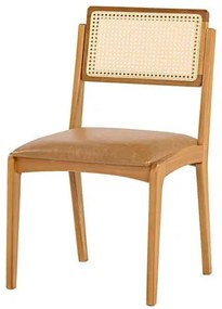 Cadeira Argos Tela Sextavada Assento Caramelo Verniz Mel - 72696 Sun House