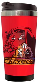 Copo Térmico 500ml Inox Gato Cat Wars Revenge Of the Dog