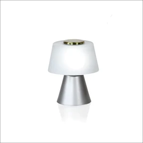 Abajur Mushroom Ø13X16,5Cm Metal Alumínio E Vidro 02Xg9 - Old Artisan... (BRANCO)