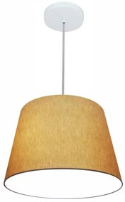 Lustre Pendente Cone Md-4246 Cúpula em Tecido 30/40x30cm Palha - Bivolt