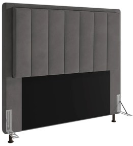 Cabeceira Opala Para Cama Box king 195 cm Suede - D'Rossi - Grafite