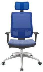 Cadeira Office Brizza Tela Azul Com Encosto Assento Concept Báltico Autocompensador 126cm - 63134 Sun House