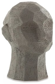 Escultura Decorativa "Rosto" Em Poliresina Cinza 17,5x13 cm - D'Rossi