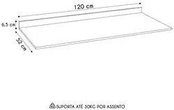 Tampo para Balcão de Cozinha 120cm Classic P11 Chocolate - Mpozenato