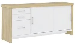 Conjunto Escritório 3 Peças Mesa 158cm Corp A06 Carvalho/Branco - Mpoz