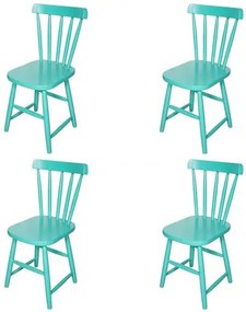 Kit 4 Cadeiras Skand Assento Escavado cor Azul Anis - 70632 Sun House