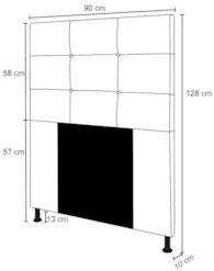 Cabeceira Cama Box Solteiro 90cm Safira Sintético Marrom Z51 - Mpozena