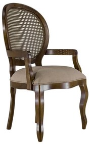 Cadeira de Jantar Medalhão Lisa Com braço - Wood Prime 14700 Liso