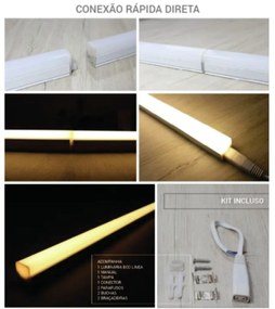 Luminária Linea Slim T5 16W Led 4000K Bivolt 117,3X3,5X2,2Cm | Opus Ec...