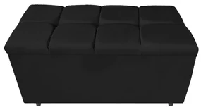 Calçadeira Estofada Manchester 90 cm Solteiro Suede Preto - ADJ Decor
